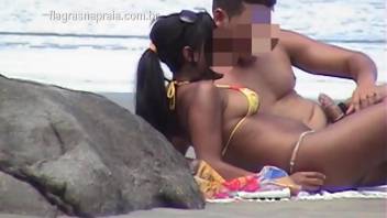 Hot brunette teen Boyfriend gets fucked in the beach